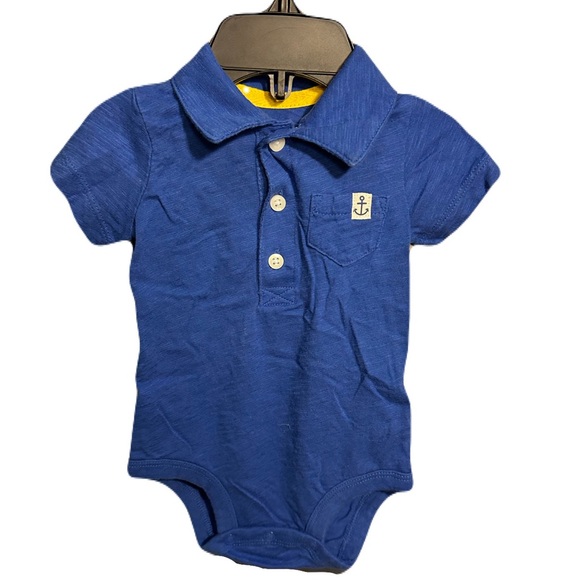 (3️⃣) Carter's Collard Onesies w ⚓️ on Pocket, 6M - Picture 7 of 14